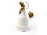 Závěsný kovový zvonek - bílý 11cm